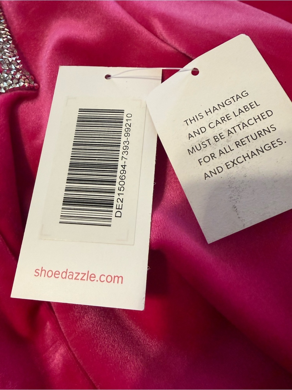 hot pink ShoeDazzle Christine Quinn velvet bodycon dress crystal-studded trim - Picture 7 of 7